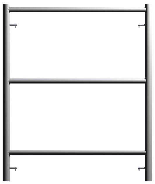 Part No. 2045 Size: 4′-0″ W x 5′-0″ H (1.22m x 1.52m) Weight: 45.00 lb (20.40 kg) Drop Lock Spacing 4′-0″ (1.22m)